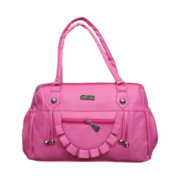Pink Handbag with Ruffle Trim
